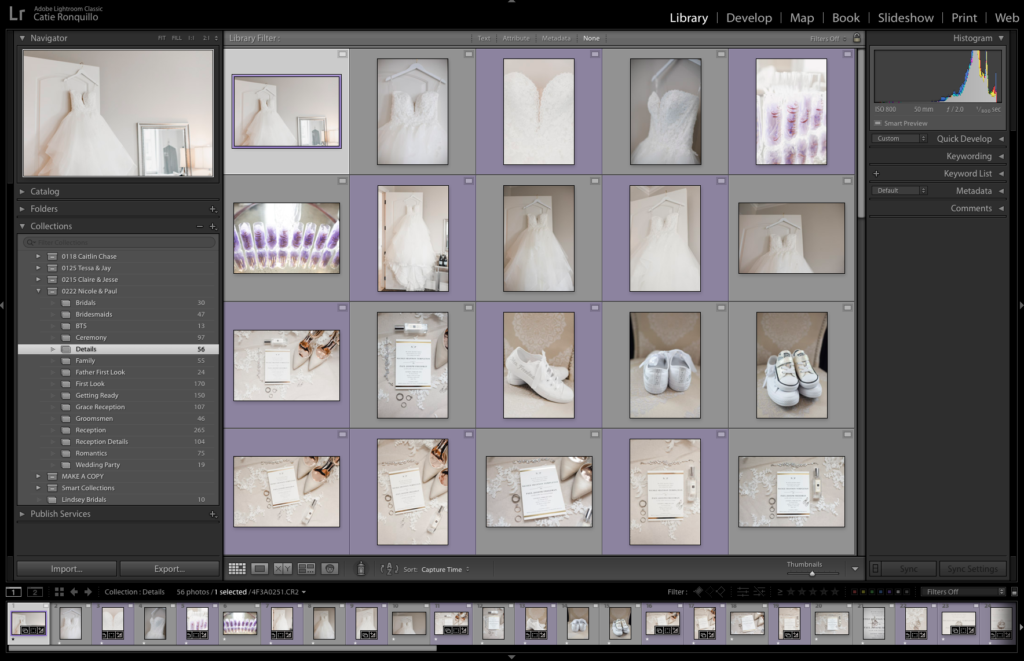 How to organize a wedding in Lightroom