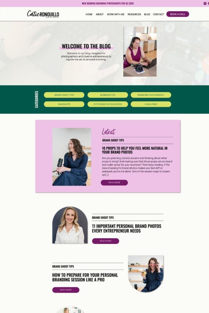 Catie Ronquillo Photography Blog, designed in Showit by Hola Luz Creative