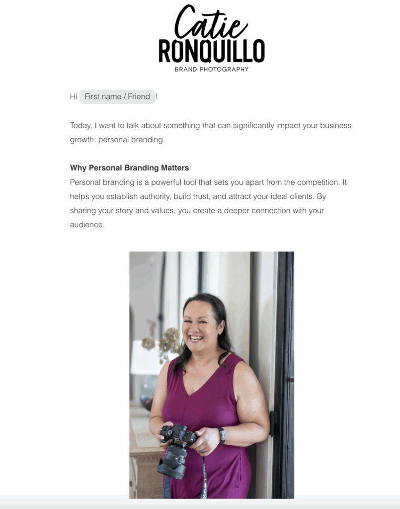 brand photos in email marketing