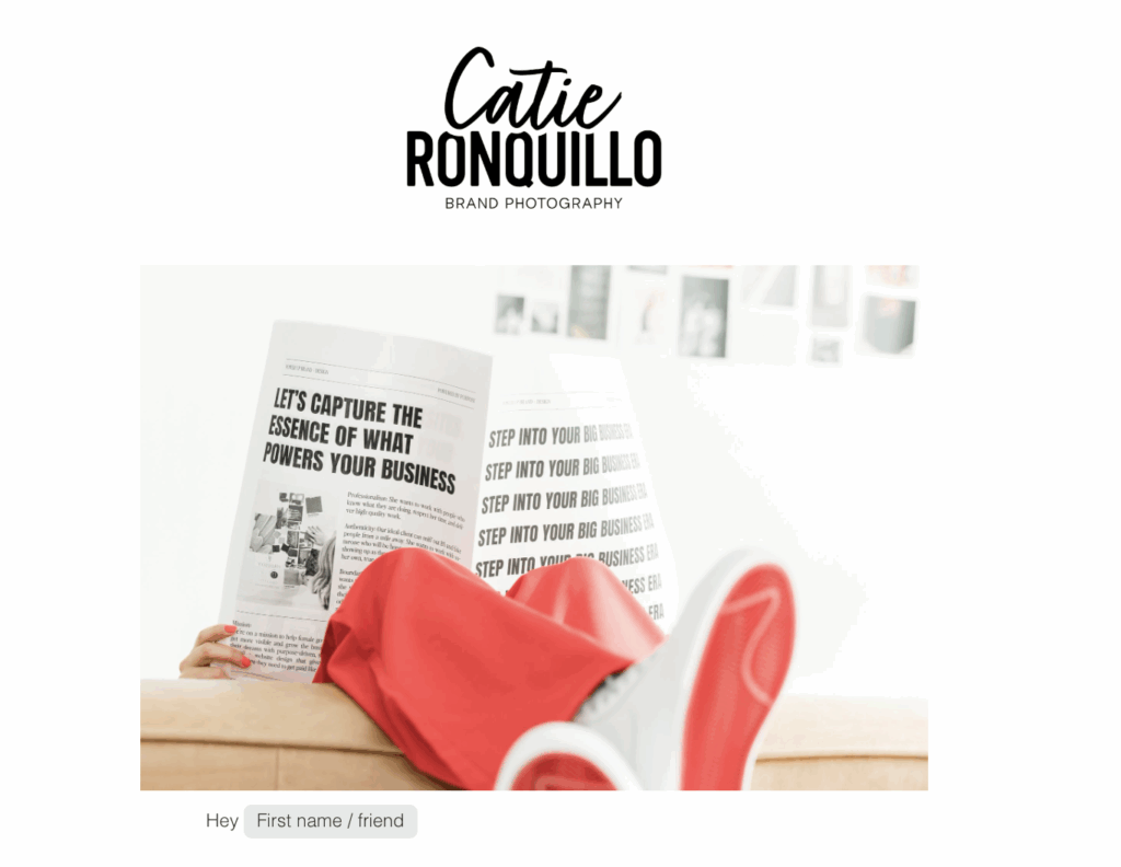 example of using brand photo in email marketing